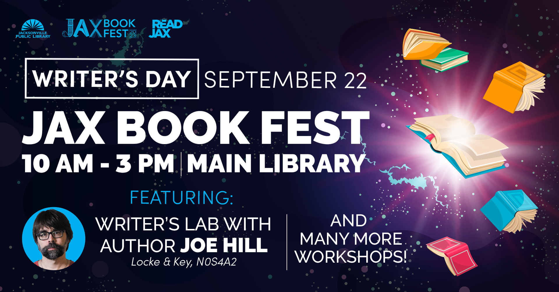 Jax Book Fest Writer's Day Friday, September 22 from 10 a.m. - 3 p.m.