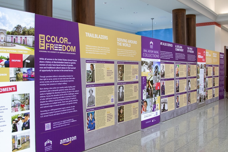 Photo of the Colors of Freedom exhibit on the fourth floor of the Main Library