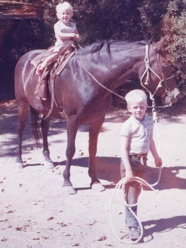 Photo of Dean Butler as a child on a horse