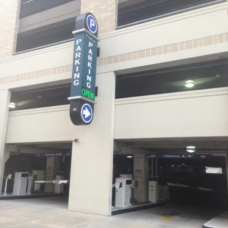 Photo of parking garage entrance