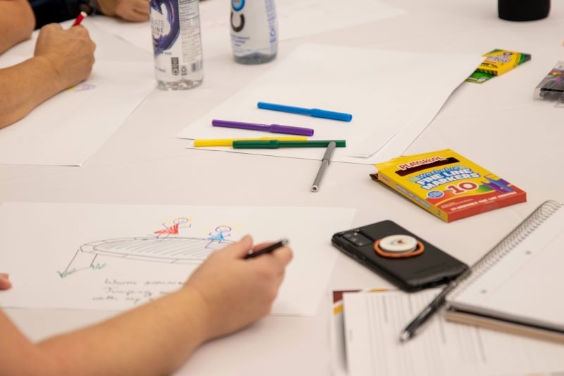 Participants in a workshop about writing and illustrating children's picture books from 2023